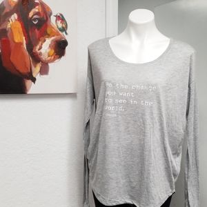 Grey long sleeve flowy tee